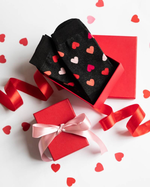 M30D Serce Calcetines largos para hombre Italian Fashion - negro