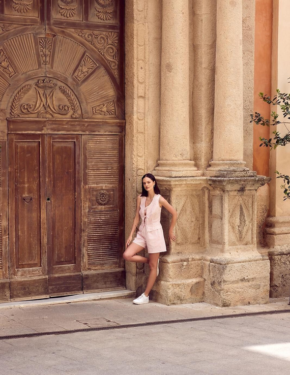 Pijama de mujer Donata Sensis - crudo-verde