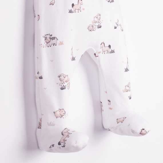 228009 Nicol FARMA Pantalones cortos para bebé de algodón con animales crema