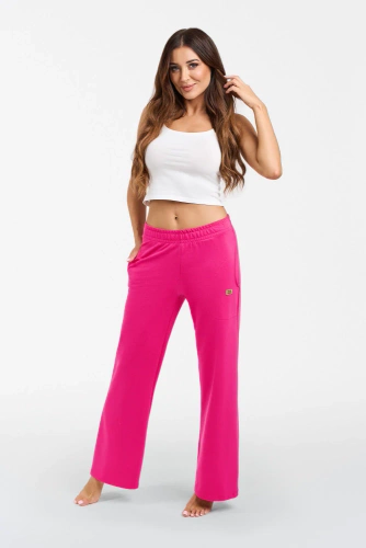 Alta Pantalones de mujer Italian Fashion - fucsia
