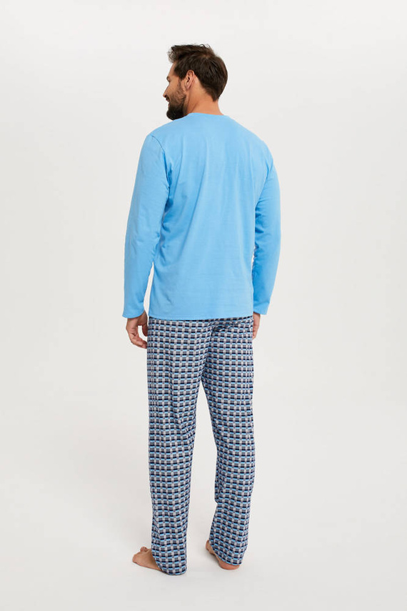 Jaromir Hombres de manga larga, pantalón largo Moda Italiana - azul/print