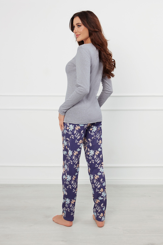 Pulia Pijama de manga larga para mujer, pantalón largo Moda Italiana - melange/estampado