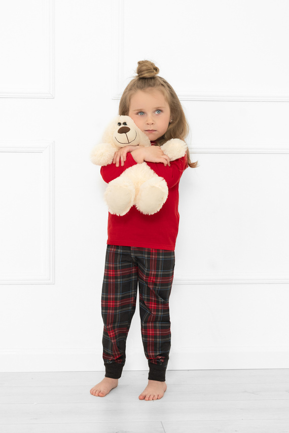 Rusoli pijama para niños Italian Fashion rojo - algodón, largo, estampado navideño