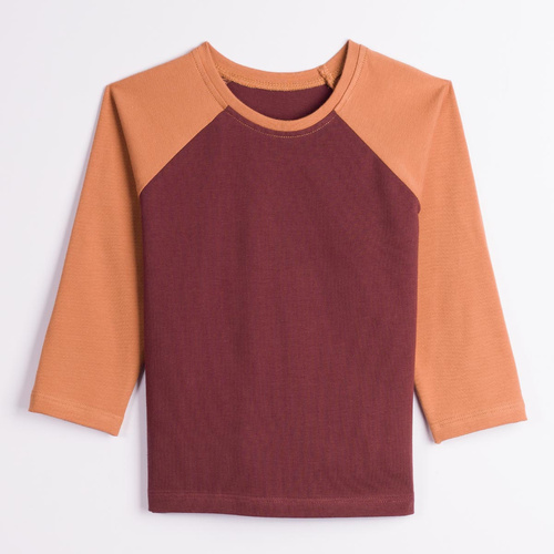 228143 Nicol FARMA Camiseta raglán para niño algodón marrón oscuro