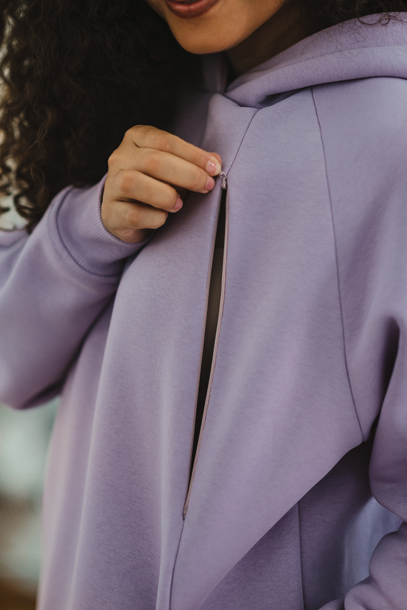Sudadera premamá y de lactancia Milk&love Motherhood oversize violeta suave