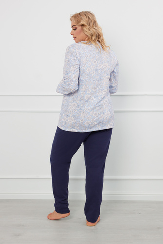 Jowita Pijama de señora manga larga, pantalón largo Moda Italiana