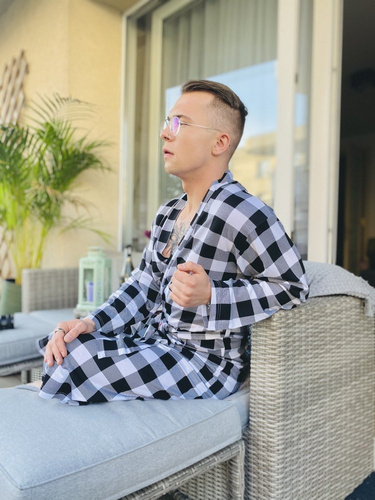 338 Crêpe bata hombre/mujer De Lafense - negro/blanco