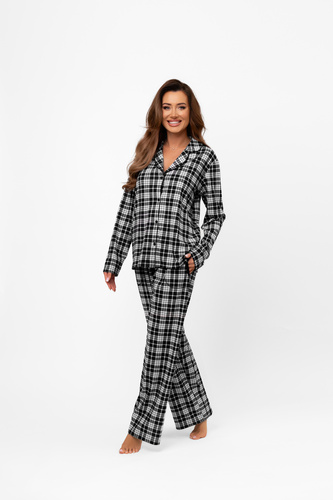 Pijama de señora Klara - 100% algodón, manga larga y pantalón Moda Italiana