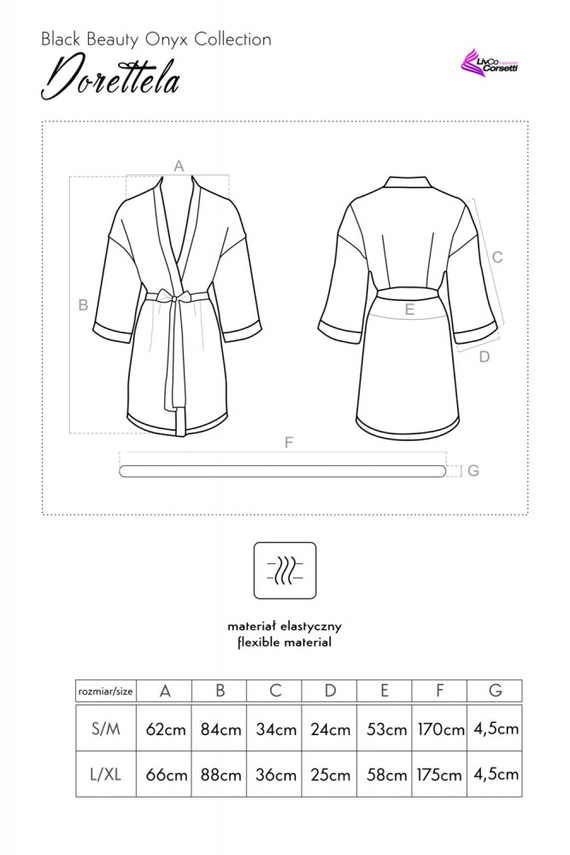 Dorettela LC 90394 Negro Belleza Onyx Colección Albornoz de mujer LivCo Corsetti
