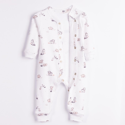 228032 Nicol FARMA Pijama enterizo para bebé 100% algodón sin pies animales
