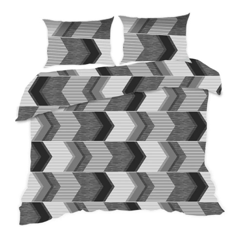 1838N Classic E24 Karo geometry ropa de cama de algodón gris - 100% algodón, duradero, colorido, juego de 2 piezas