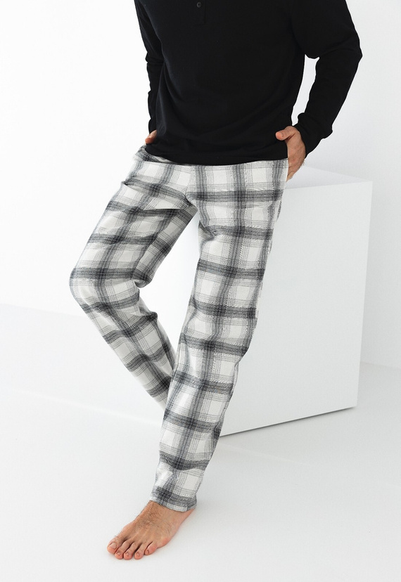 Pijama de franela para hombre Charles Sensis - Negro