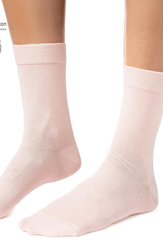 Steven art.211 calcetines de mujer de algodón orgánico sin costuras lisos - 003 rosa claro