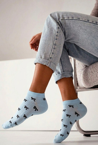 Calcetines con Pequeñas Lazo Milena – Algodón, Elásticos, Cómodos y Elegantes blue