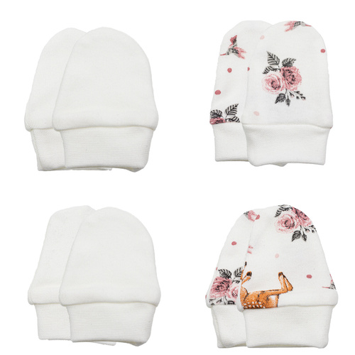 216083 Lala Guantes de algodón paquete de 4 Nicol - antiarañazos patas de bebé
