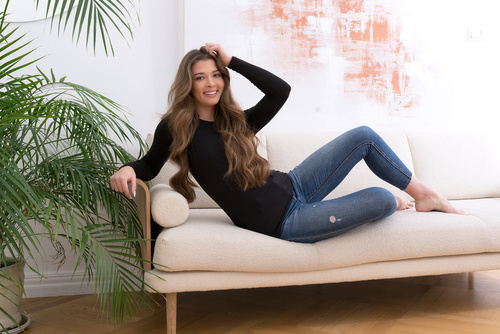 Ibiza Blusa señoras manga larga Moda Italiana - negro