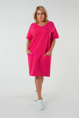 Túnica de manga corta para mujer Stella Italian Fashion - fucsia