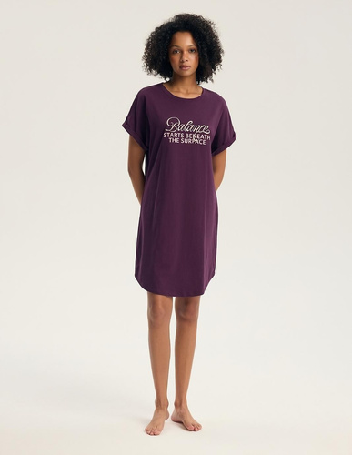 Camisón Henderson 45404 Galla Morado 100% Algodón Manga Corta