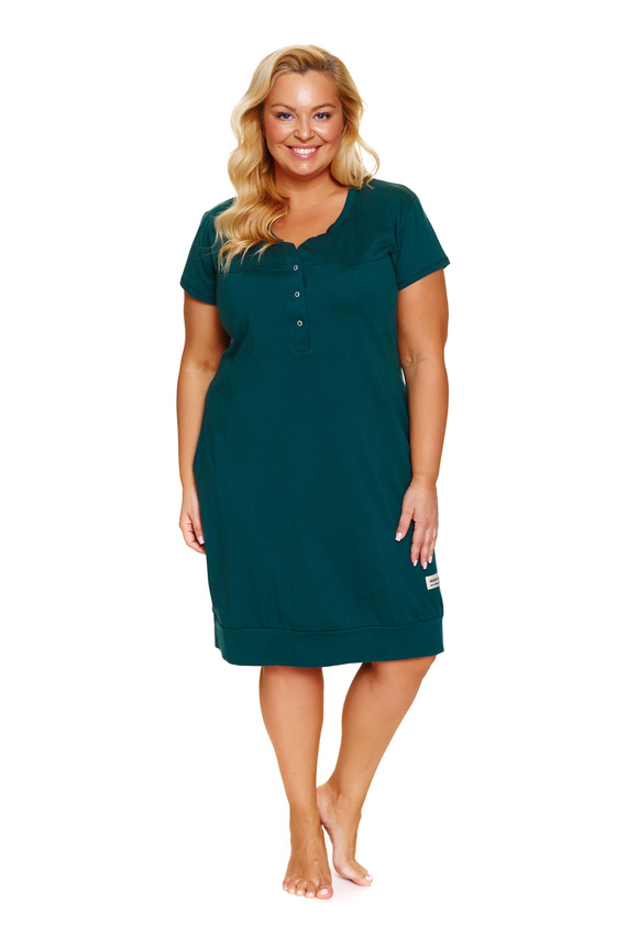 4348 Doctor Nap - Camisón de embarazo y lactancia | 100% algodón, fabricación polaca - esmeralda