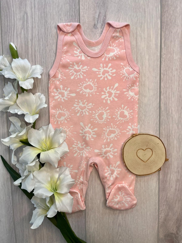 Śpiochy niemowlęce Mamatti SC16330 rosas con corazones de algodón