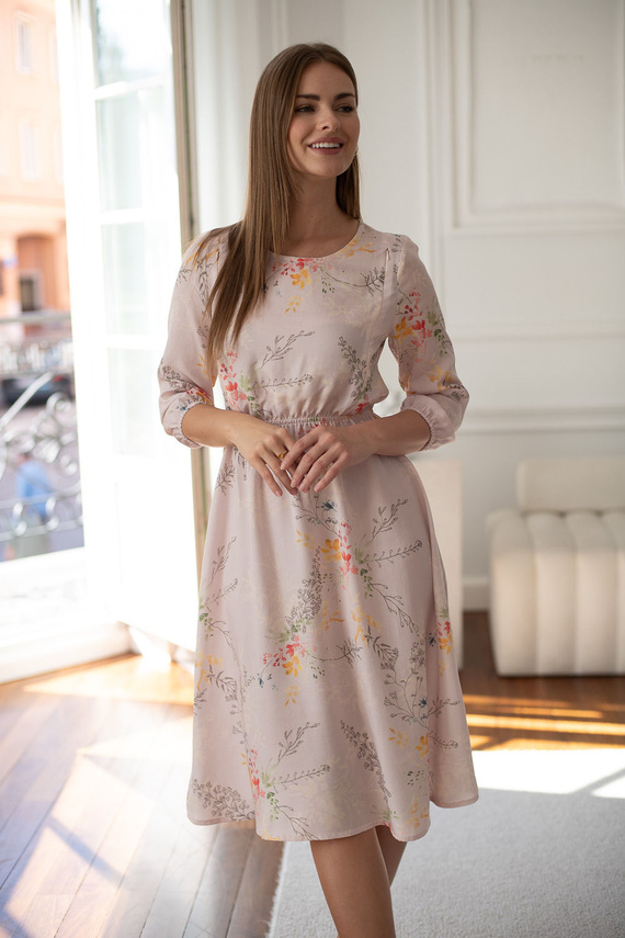 Vestido premamá Milk&Love para lactancia Lovely Dress Midi manga 3/4 ramas coloridas