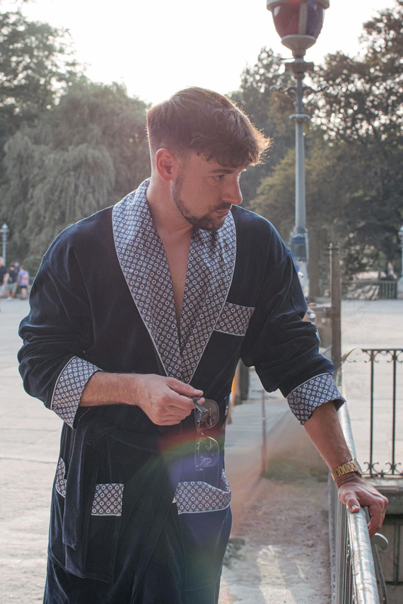 772 Bata de hombre Bonjour forex - azul marino