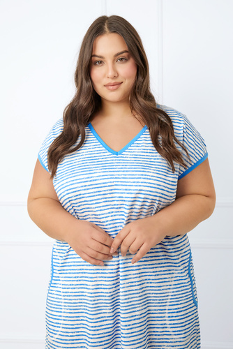 Flota camisa manga corta mujer Moda Italiana - estampado azul