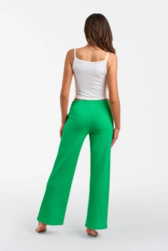 Alta Pantalones Mujer Moda Italiana - verde