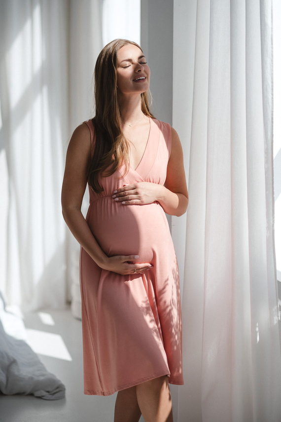 Star Light Camisón de embarazo y lactancia rosa hierba Milk&Love- viscosa de bambú | Comodidad y feminidad