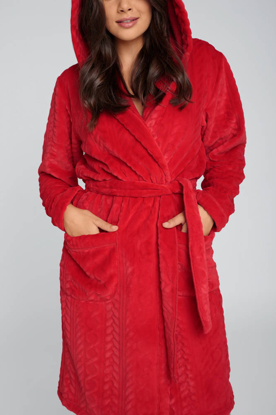 Albornoz polar de señora Zala Italian Fashion - rojo