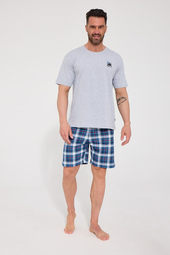 Cornette Grizzly 2 326/340 Pijama de algodón para hombre con manga corta gris