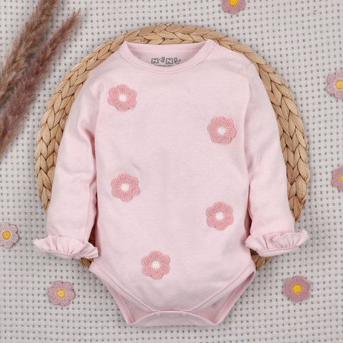 NINI LITTLE FLOWERS body para bebé de algodón orgánico con bordado de flores ABN-5762/JRO