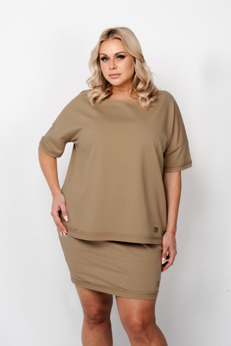 Karina minifalda de mujer Italian Fashion - camel