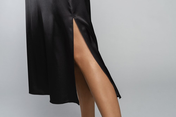 Toque camisón correa estrecha, larga Italia Fashion - negro