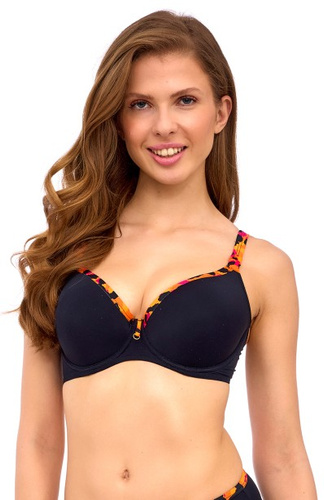 Sujetador de baño con aros Sofia Big Black Lupoline para bustos grandes