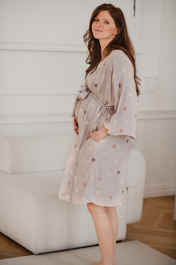 Polka Dots szlafrok bambusowy ciążowy Milk&Love