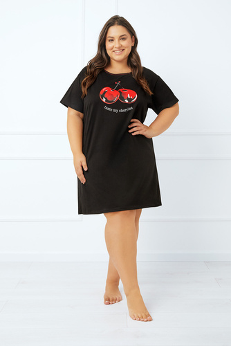 Camisa de mujer de manga corta Cherry Italian Fashion - negro