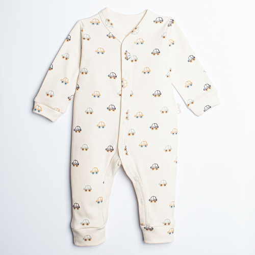 Nicol Olo 222032 pijama enterizo para bebé 100% algodón coches crema