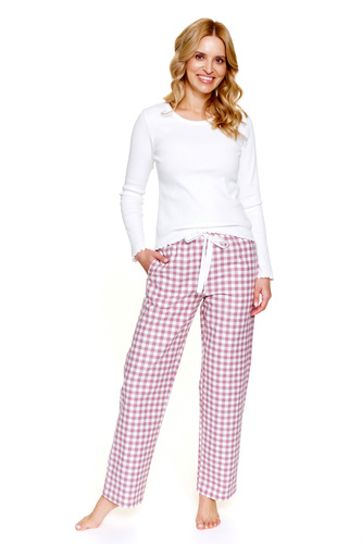 Doctor Nap 7302 - Pijama de mujer con mangas largas y pantalón a cuadros