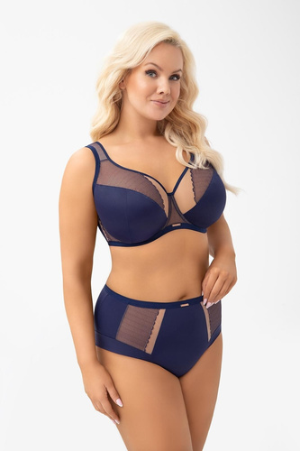 Gorsenia K442/1 Luisse - Braga azul marino de cintura alta de microfibra y cabaret | Cómoda, llena, elegante