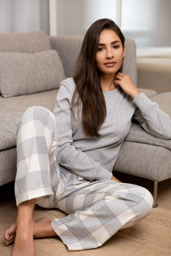 Sensis Vesper Pijama de mujer - gris-crema