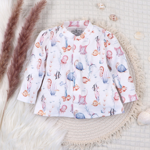 ABN-5482 Kaftán Underwater World Baby de Nini - algodón orgánico, cómodos botones a presión