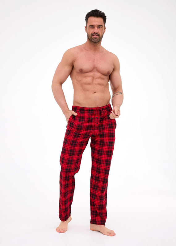 691/60 Cornette pantalón de pijama de hombre - largo, a cuadros, algodón