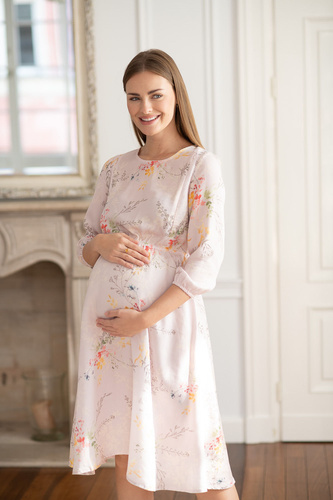 Vestido premamá Milk&Love para lactancia Lovely Dress Midi manga 3/4 ramas coloridas