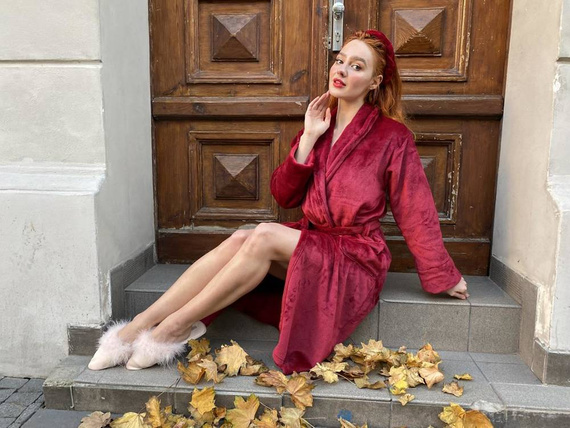 628 Albornoz largo de mujer Abigail Forex - granate