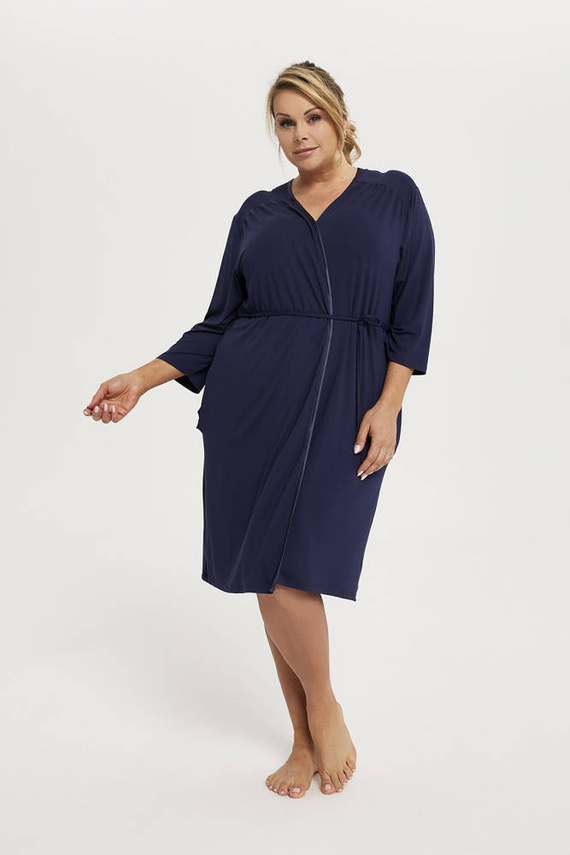 Song Ladies Albornoz manga 3/4 Moda Italiana - azul marino
