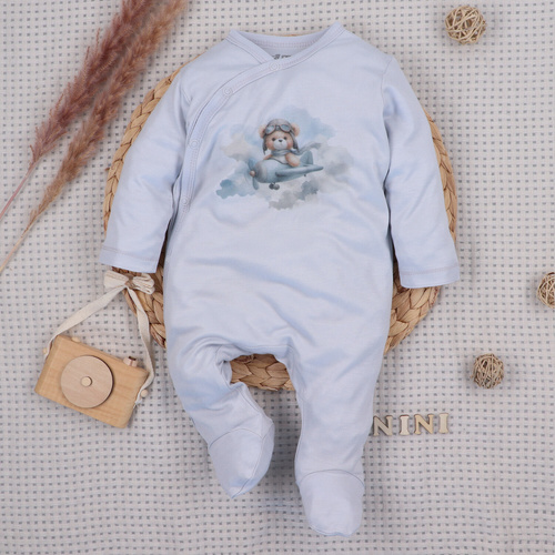 NINI BABY BEAR PILOT pijama enterizo para bebé 100% bambú polaco ABN-5749