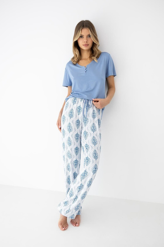 Sensis Gracelyn pijama mujer viscosa blanco-azul