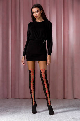 TI114 Mallas de mujer 20/60den Passion negro/rojo