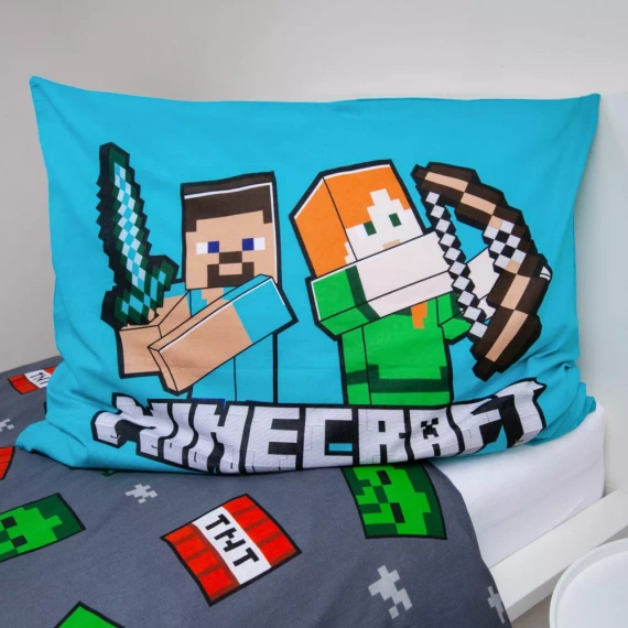 Ropa de cama de algodón Minecraft "We Got This" Jerry Fabrics - 140x200 cm, 100% algodón, reversible